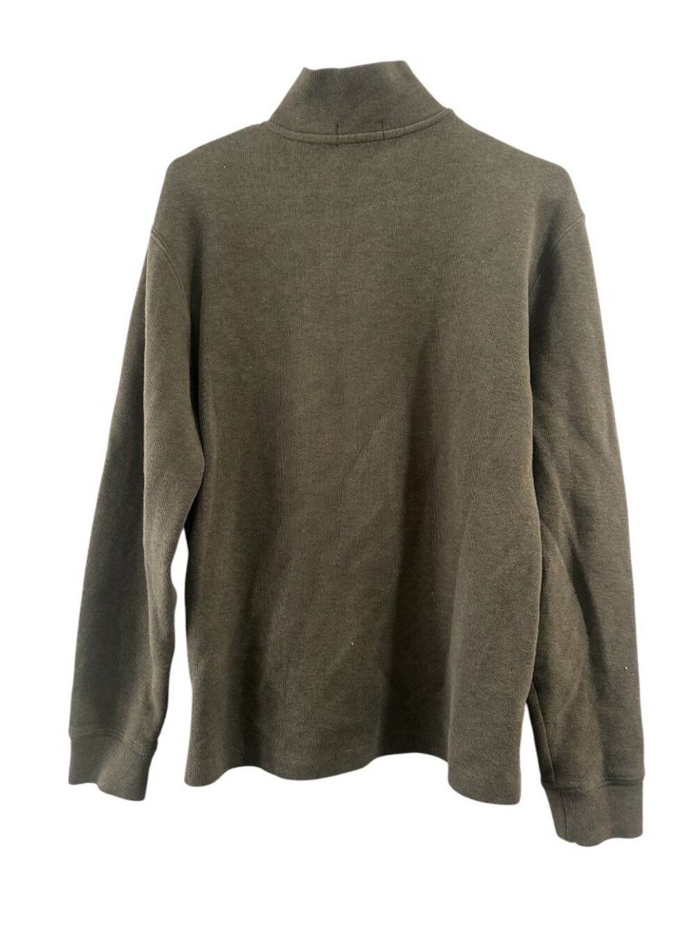 Ralph Lauren Mesh Knit Cotton Quarter Zip Sweater Mens Small Olive Green Perppy - Picture 4 of 14